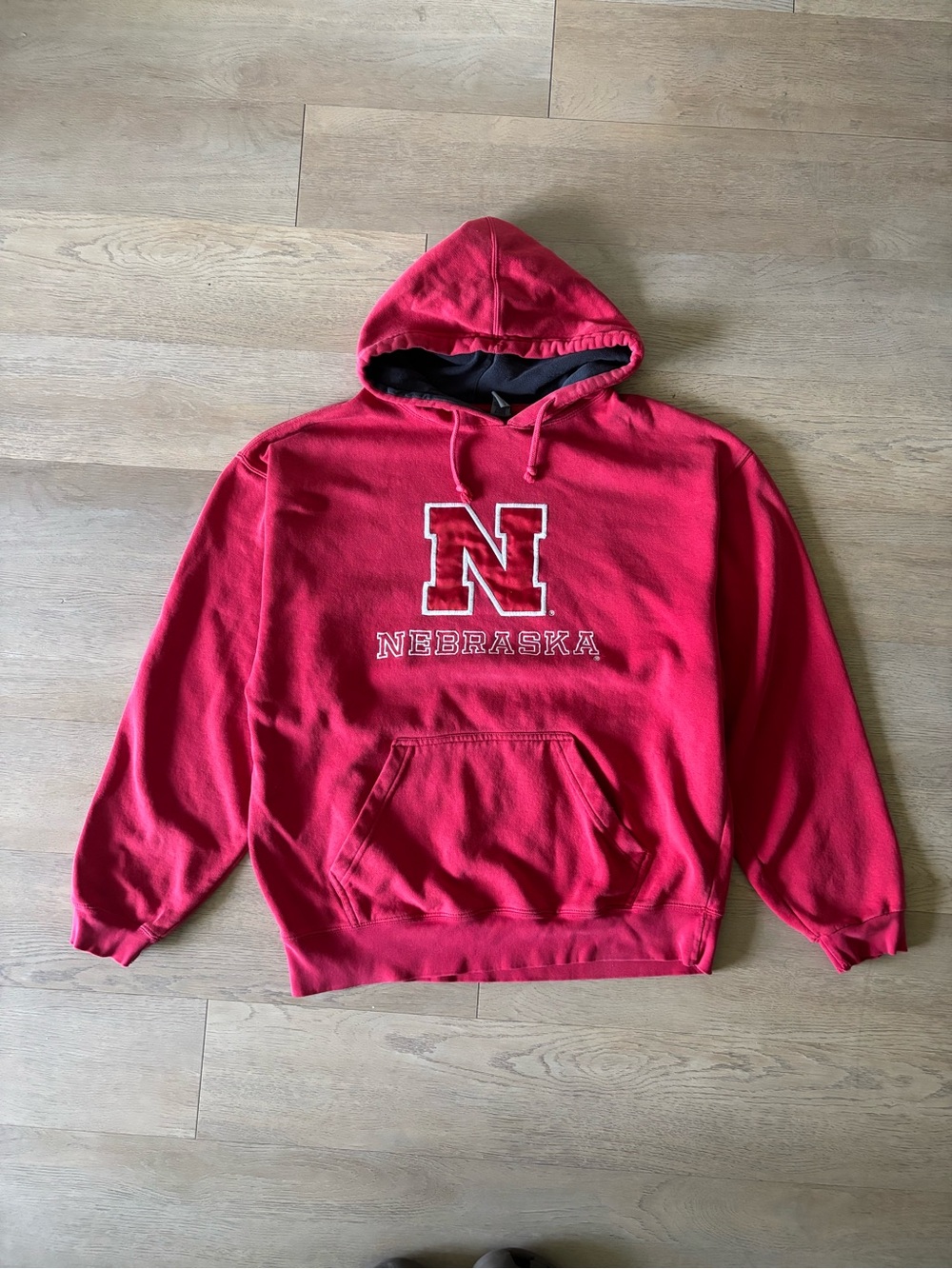 J. America Red Nebraska Hooded Sweatshirt with 'N' Graphic